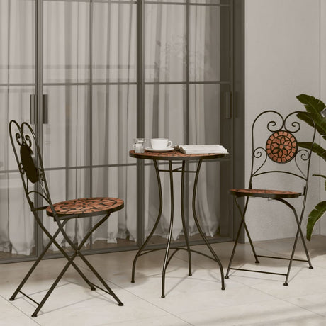 Vidaxl bistrotafel mozaïek ø50x70 cm keramiek terracottakleurig