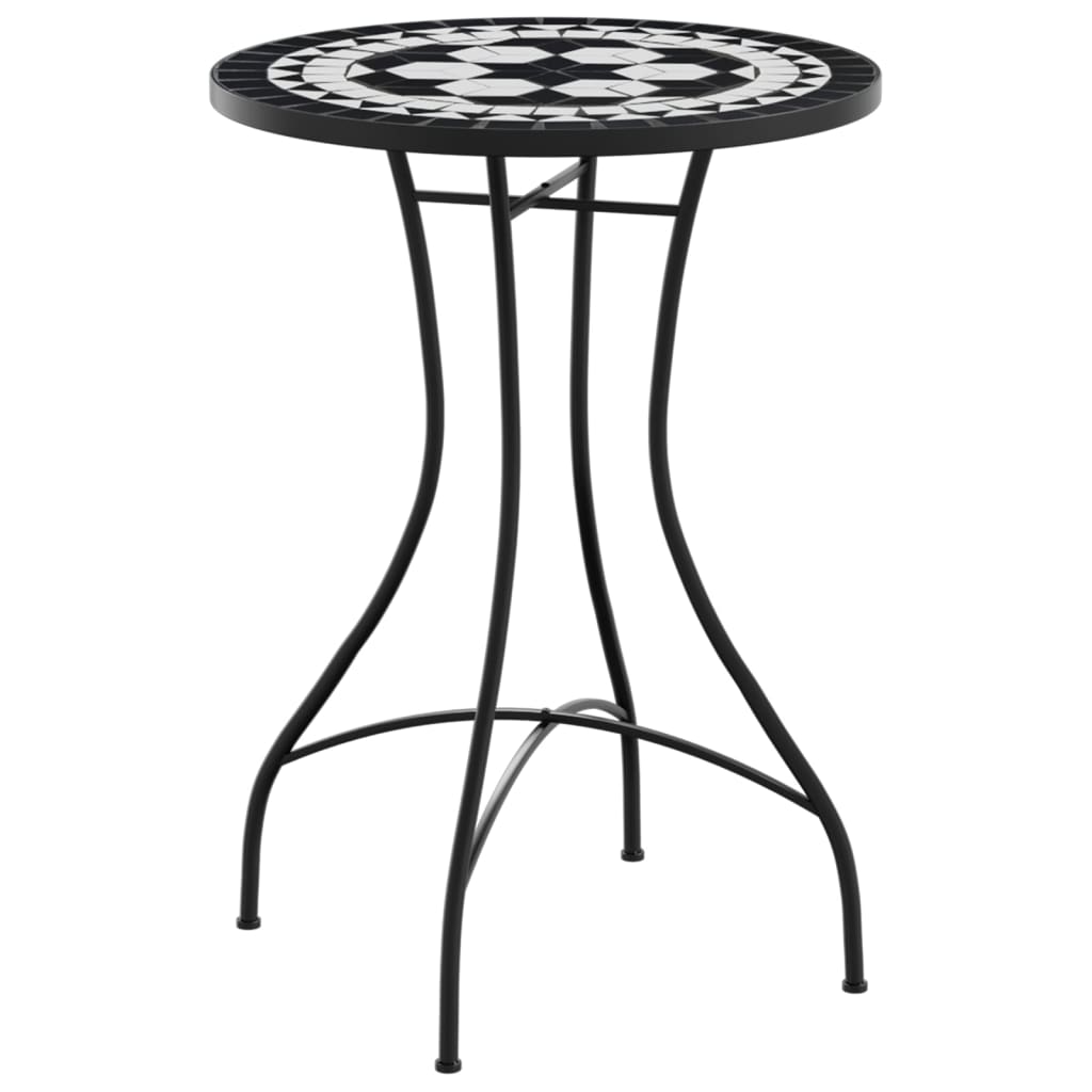 Vidaxl bistrotafel mozaïek ø50x70 cm keramiek zwart en wit