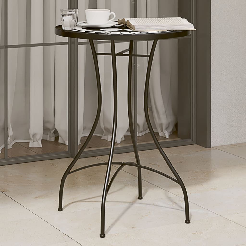Vidaxl bistrotafel mozaïek ø50x70 cm keramiek zwart en wit