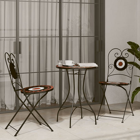 Vidaxl opklapbare stoelen, 2 stuks, terracotta en wit keramiek