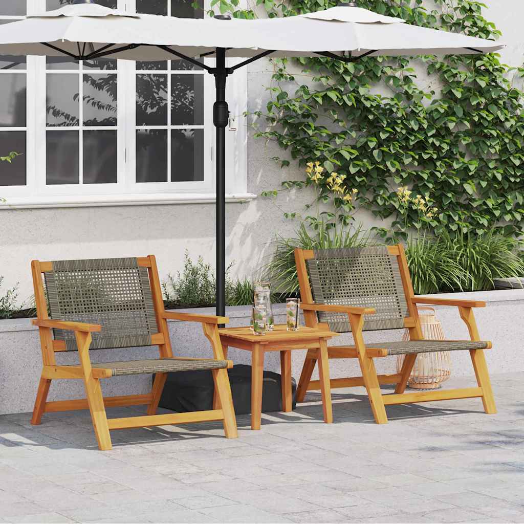 Vidaxl tuinmeubelen 2 pcs grijs 67 x 78 x 73 cm massief acaciahout