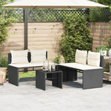 Vidaxl 4-delige loungeset met kussens poly rattan zwart