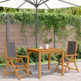 Vidaxl inklapbare stoelen 2 st acaciahout en stof antracietkleurig