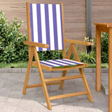 Vidaxl inklapbare stoelen 2 st massief acaciahout en stof blauw en wit