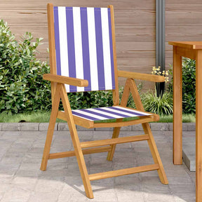 Vidaxl inklapbare stoelen 2 st massief acaciahout en stof blauw en wit