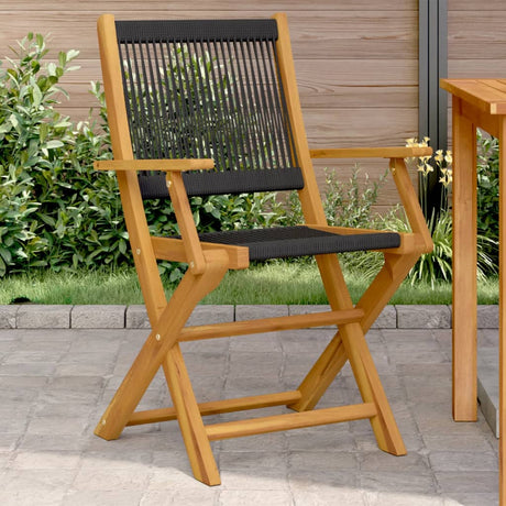 Vidaxl inklapbare stoelen 2 st massief acaciahout en polypropeen zwart