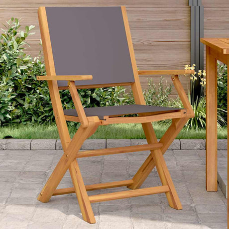 Vidaxl inklapbare stoelen 2 st acaciahout en stof antracietkleurig