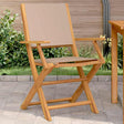 Vidaxl inklapbare stoelen 2 st massief acaciahout en stof taupe