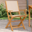 Vidaxl opklapbare stoelen, 2 stuks, beige, massief acaciahout en stof.