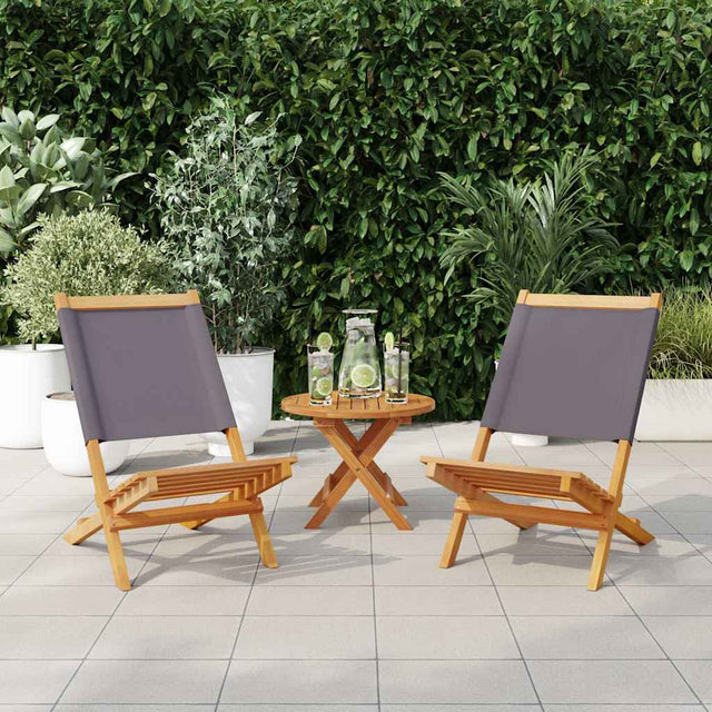 Vidaxl tuinstoelen 2 st inklapbaar acaciahout en stof antracietkleurig