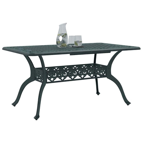 Vidaxl tuintafel 150x90x72 cm gietaluminium groen