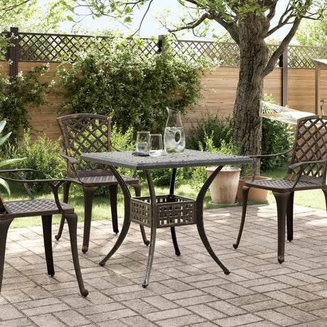 Vidaxl tuintafel 80x80x75 cm gietaluminium bronskleurig