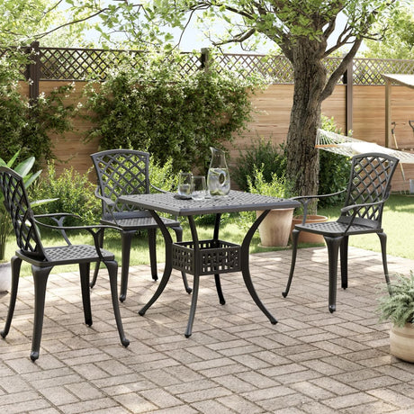 Vidaxl tuintafel 80x80x75 cm gietaluminium zwart