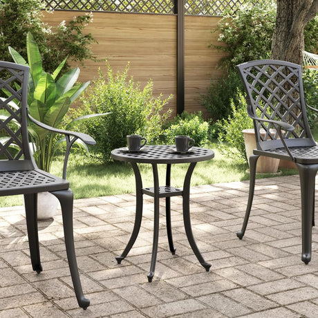 Vidaxl tuintafel ø 48x53 cm gietaluminium zwart