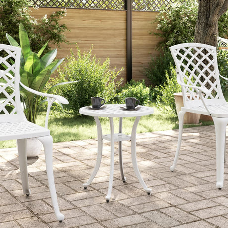 Vidaxl tuintafel ø 48x53 cm gietaluminium wit
