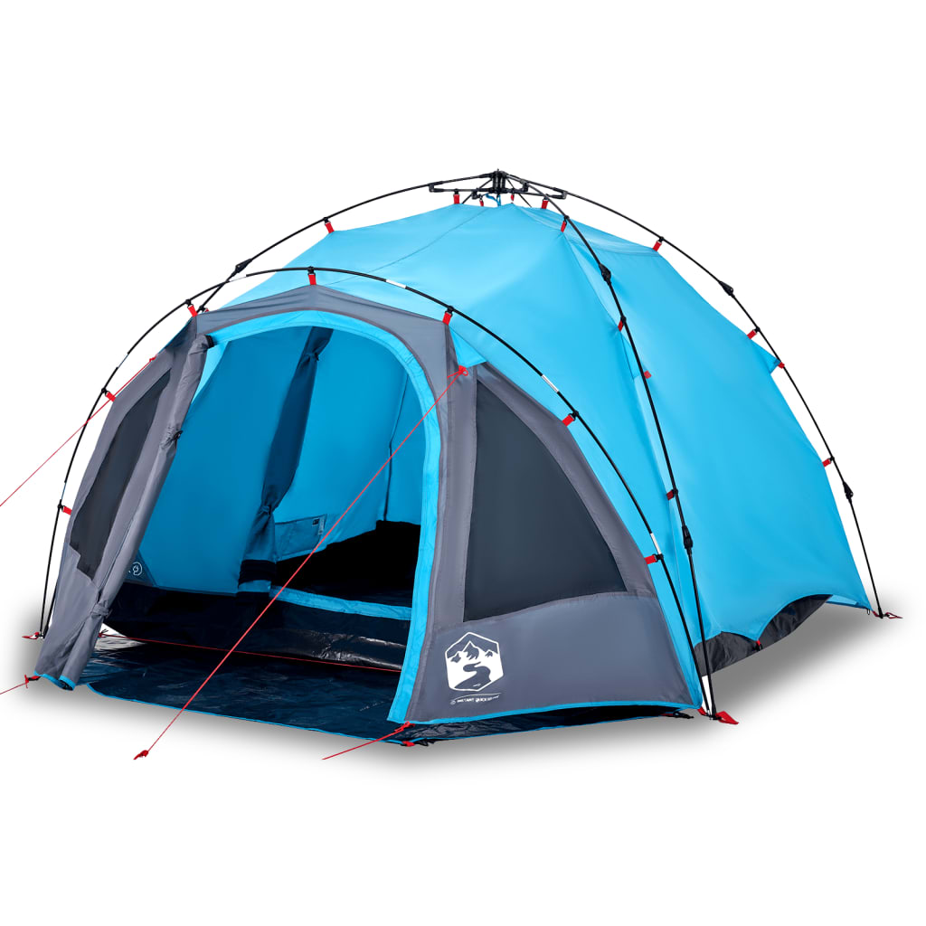 Vidaxl Kuppelzelt 3-Personen-Schnellspanner blau