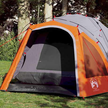 Vidaxx Kuppelzelt 3-Personen Schnellspanner Grau und Orange
