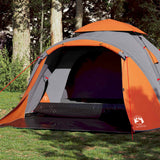 Vidaxx Kuppelzelt 3-Personen Schnellspanner Grau und Orange