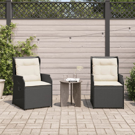 Vidaxl tuinstoelen 2 st verstelbaar met kussens poly rattan zwart
