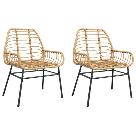 Vidaxl tuinstoel bruin poly rattan 2 st
