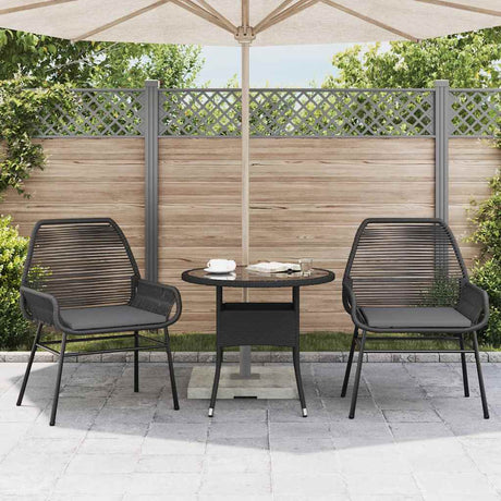 Vidaxl tuinstoelen 2 st met kussens poly rattan zwart
