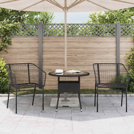 Vidaxl tuinstoelen 2 st poly rattan zwart