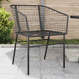 Vidaxl tuinstoelen 2 st poly rattan zwart