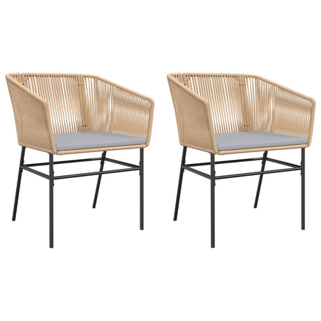 Vidaxl tuinstoelen 2 st met kussens poly rattan bruin