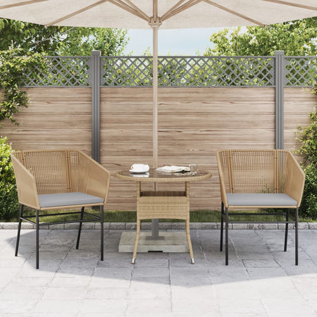 Vidaxl tuinstoelen 2 st met kussens poly rattan bruin