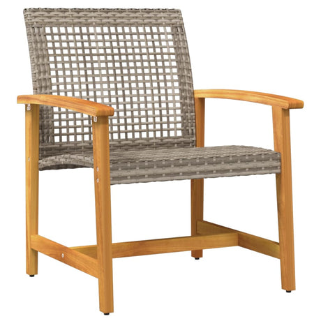 Vidaxl tuinstoelen 2 st poly rattan en acaciahout grijs