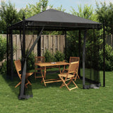 Vidaxx Pavillon mit Netzseitenwänden 2,93x2,93m Stahl Anthrazit