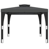 Vidaxl Pavillon mit Doppeldach 2,98x2,98 m Stahl Anthrazit