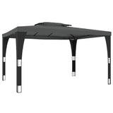 VidaXL Pavillon mit Doppeldach 3,98x2,98 m Stahl Anthrazit