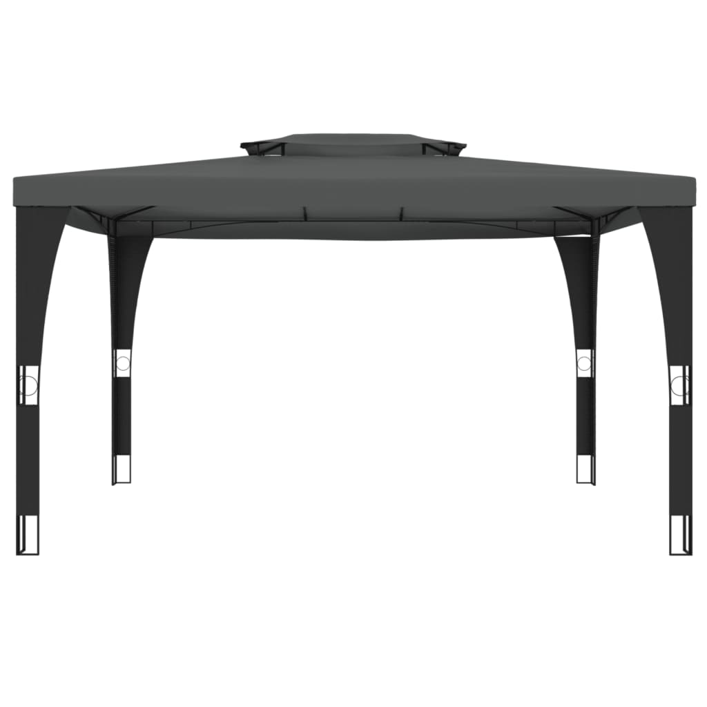 VidaXL Pavillon mit Doppeldach 3,98x2,98 m Stahl Anthrazit