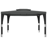 VidaXL Pavillon mit Doppeldach 3,98x2,98 m Stahl Anthrazit