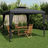 VidaXL Pavillon mit Doppeldach 3,98x2,98 m Stahl Anthrazit