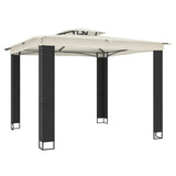 Vidaxx Pavillon mit Doppeldach 2,94x2,94 m cremefarbener Stahl