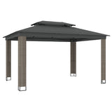 VidaXL Pavillon mit Doppeldach 3,94x2,96 m Stahl Anthrazit