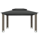 VidaXL Pavillon mit Doppeldach 3,94x2,96 m Stahl Anthrazit