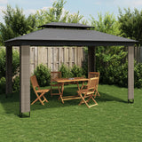VidaXL Pavillon mit Doppeldach 3,94x2,96 m Stahl Anthrazit
