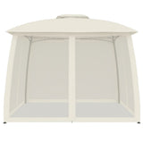 Vidaxx Pavillon-Seitenwände aus Mesh und Doppeldach 2,93x2,93 m Stahl Creme