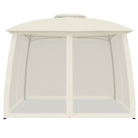 Vidaxx Pavillon-Seitenwände aus Mesh und Doppeldach 2,93x2,93 m Stahl Creme