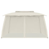 Vidaxx Pavillon-Seitenwände aus Mesh und Doppeldach 3,93x2,93 m Stahl Creme