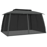 Vidaxx Pavillon mit Gitterwänden und Doppeldach 3,93x2,93 m Stahl Anthrazit