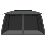 Vidaxx Pavillon mit Gitterwänden und Doppeldach 3,93x2,93 m Stahl Anthrazit