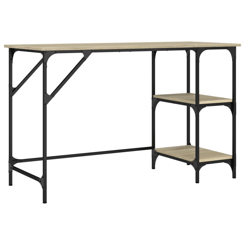 Vidaxl bureau 120x50x75 cm metaal en bewerkt hout sonoma eikenkleurig