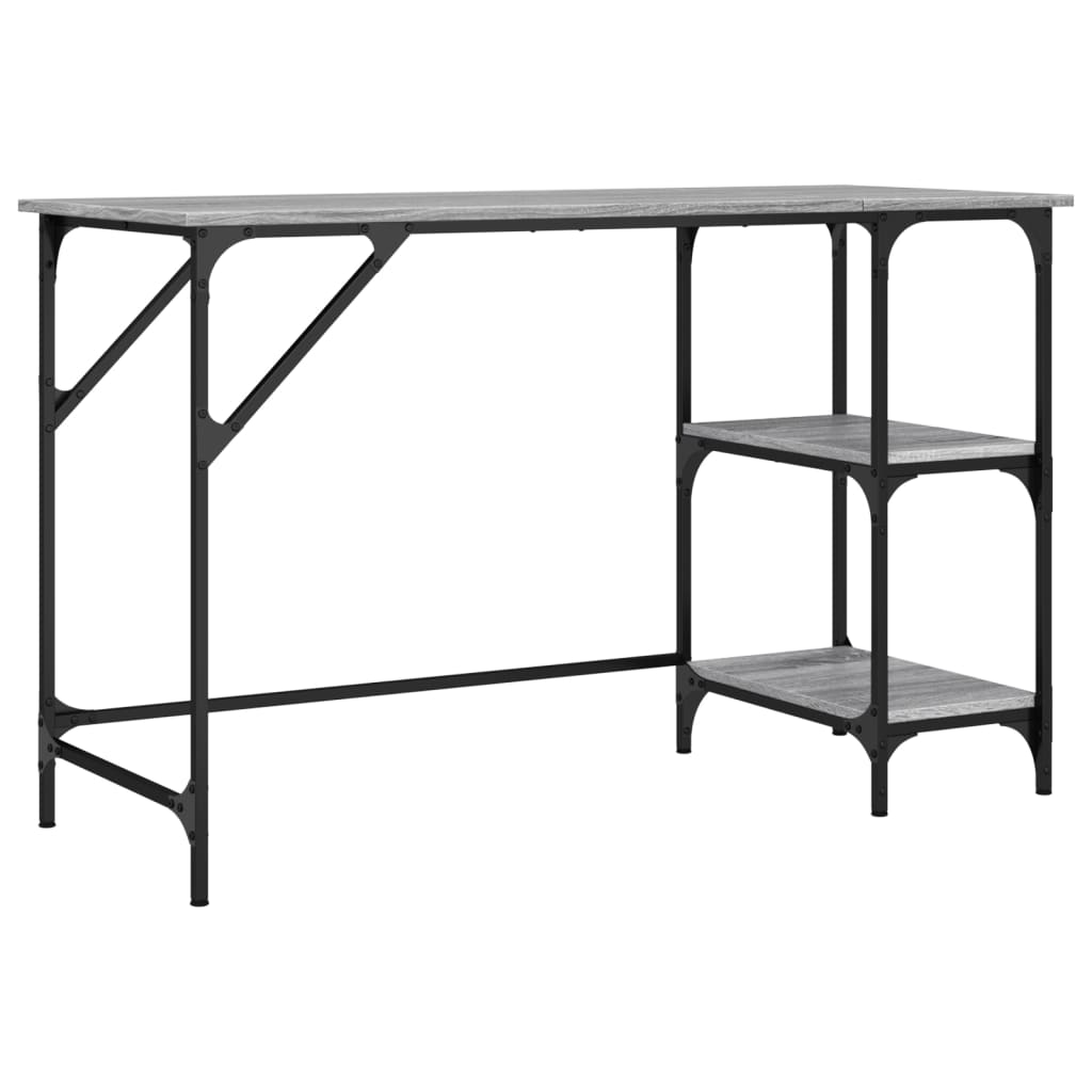 Vidaxl bureau 120x50x75 cm metaal en bewerkt hout grijs sonoma eiken