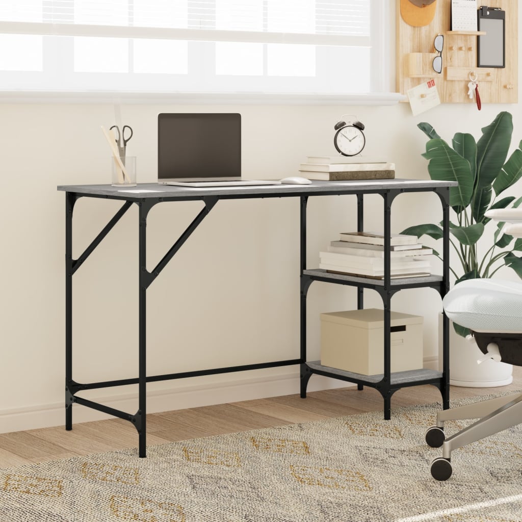 Vidaxl bureau 120x50x75 cm metaal en bewerkt hout grijs sonoma eiken