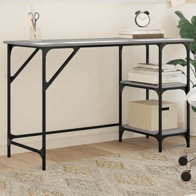 Vidaxl bureau 120x50x75 cm metaal en bewerkt hout grijs sonoma eiken