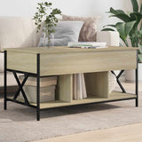 Vidaxl salontafel 100x55x50 cm bewerkt hout en metaal sonoma eiken